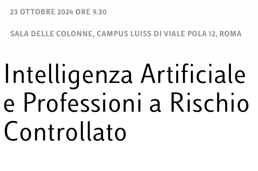 Intelligenza Artificiale e Professioni a Rischio Controllato